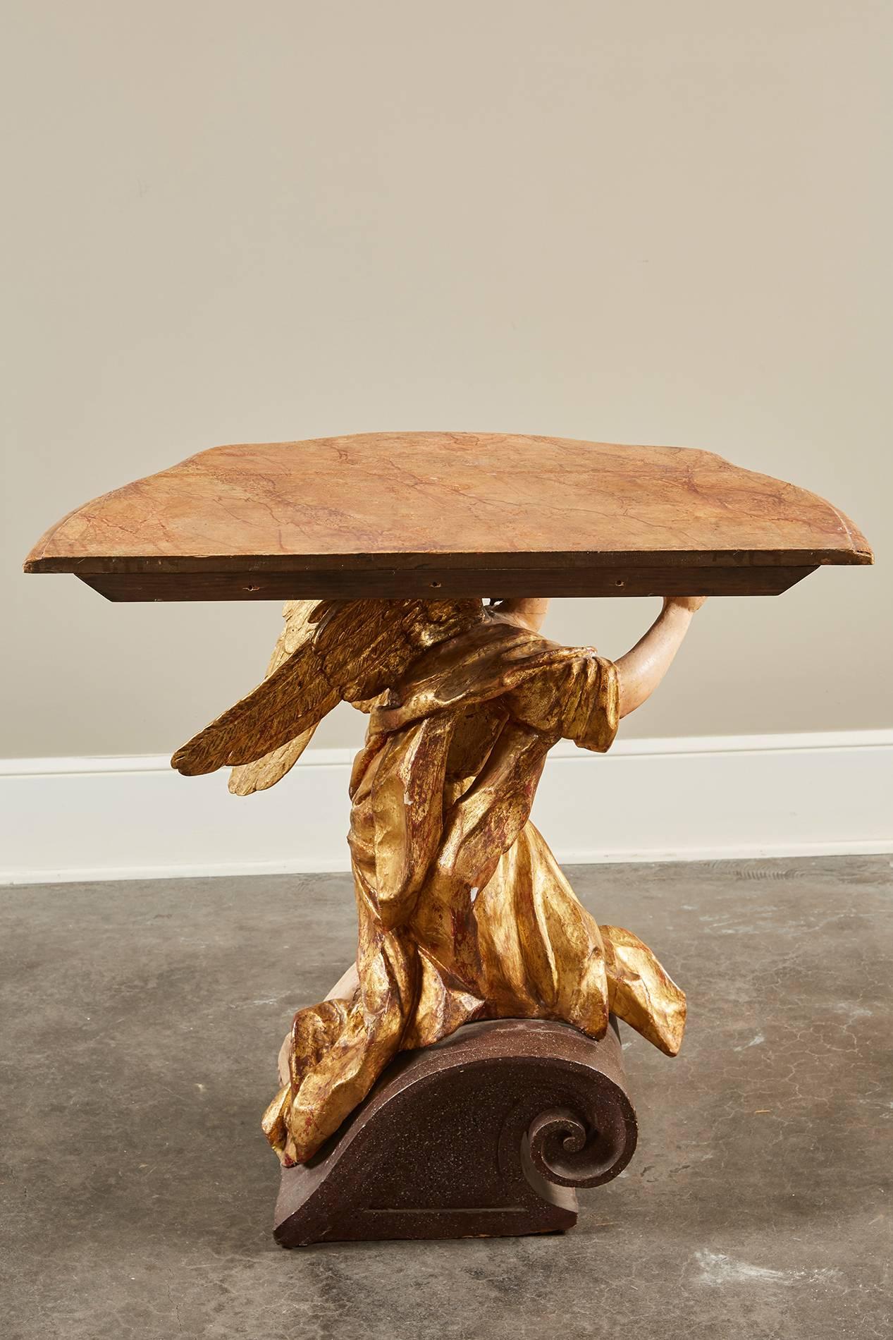 18th Century Italian Baroque Basilica Angel Tables 1