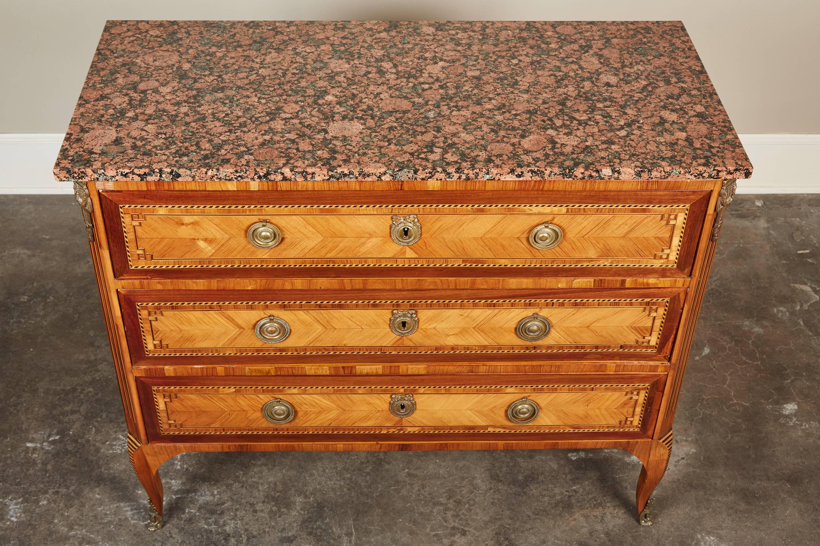 Louis XVI 20th Century French Chest of Drawers with a Marble Top