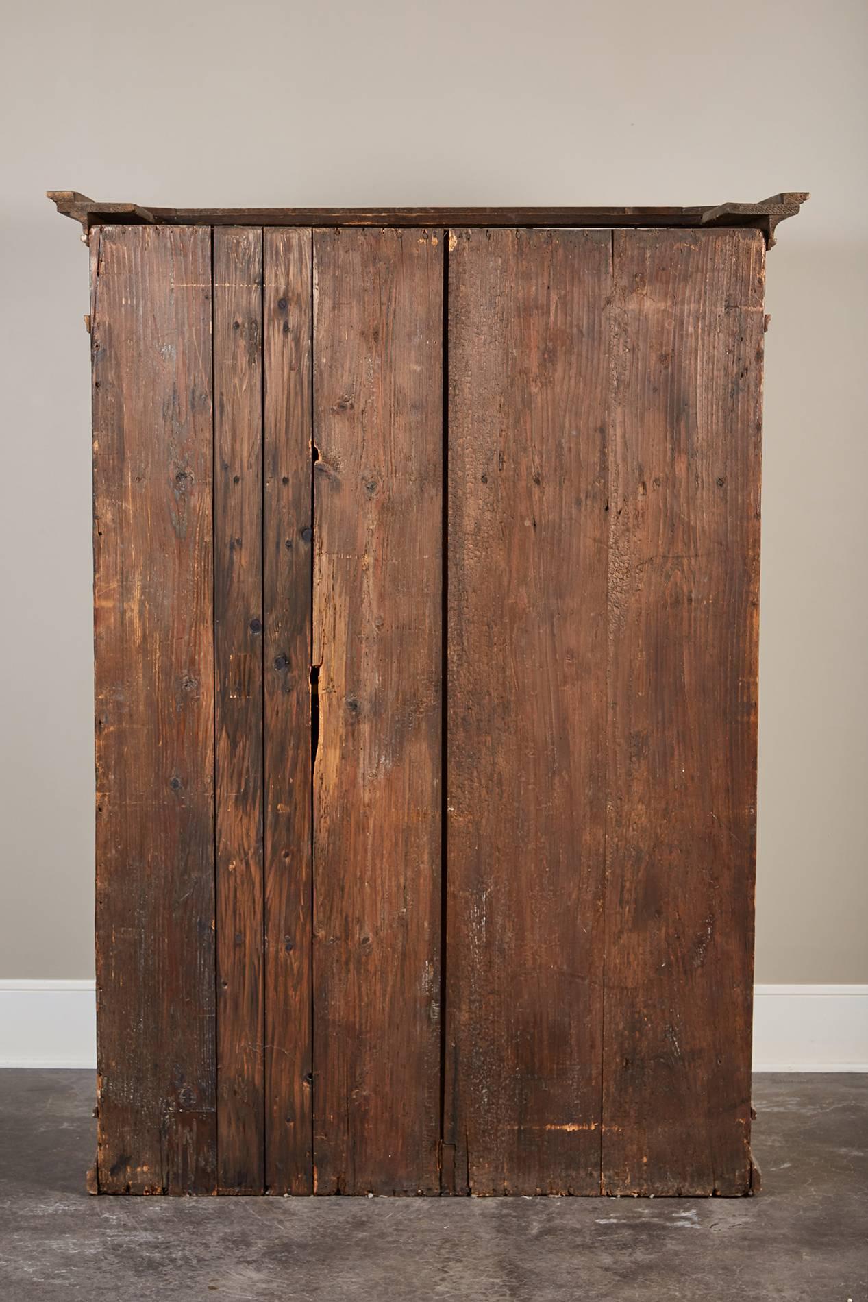 19th Century German Painted Two-Door Cabinet with Original Paint 5