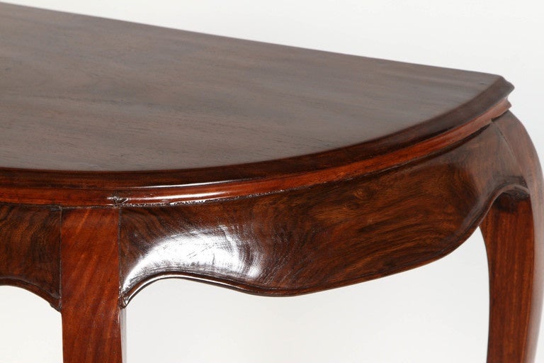 Qing Chinese Rosewood Demilune Table