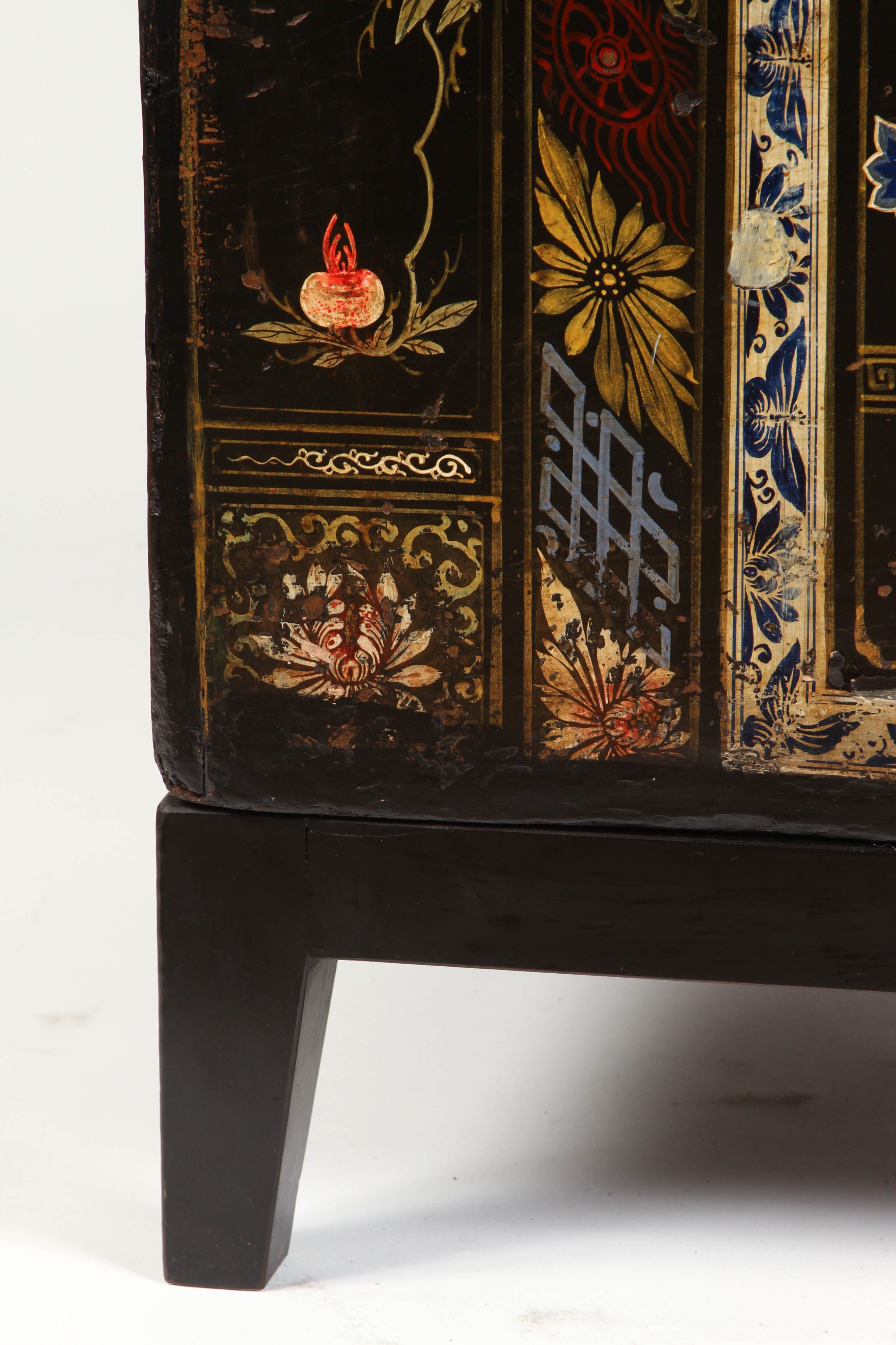 Qing Chinese Painted Chest on Stand