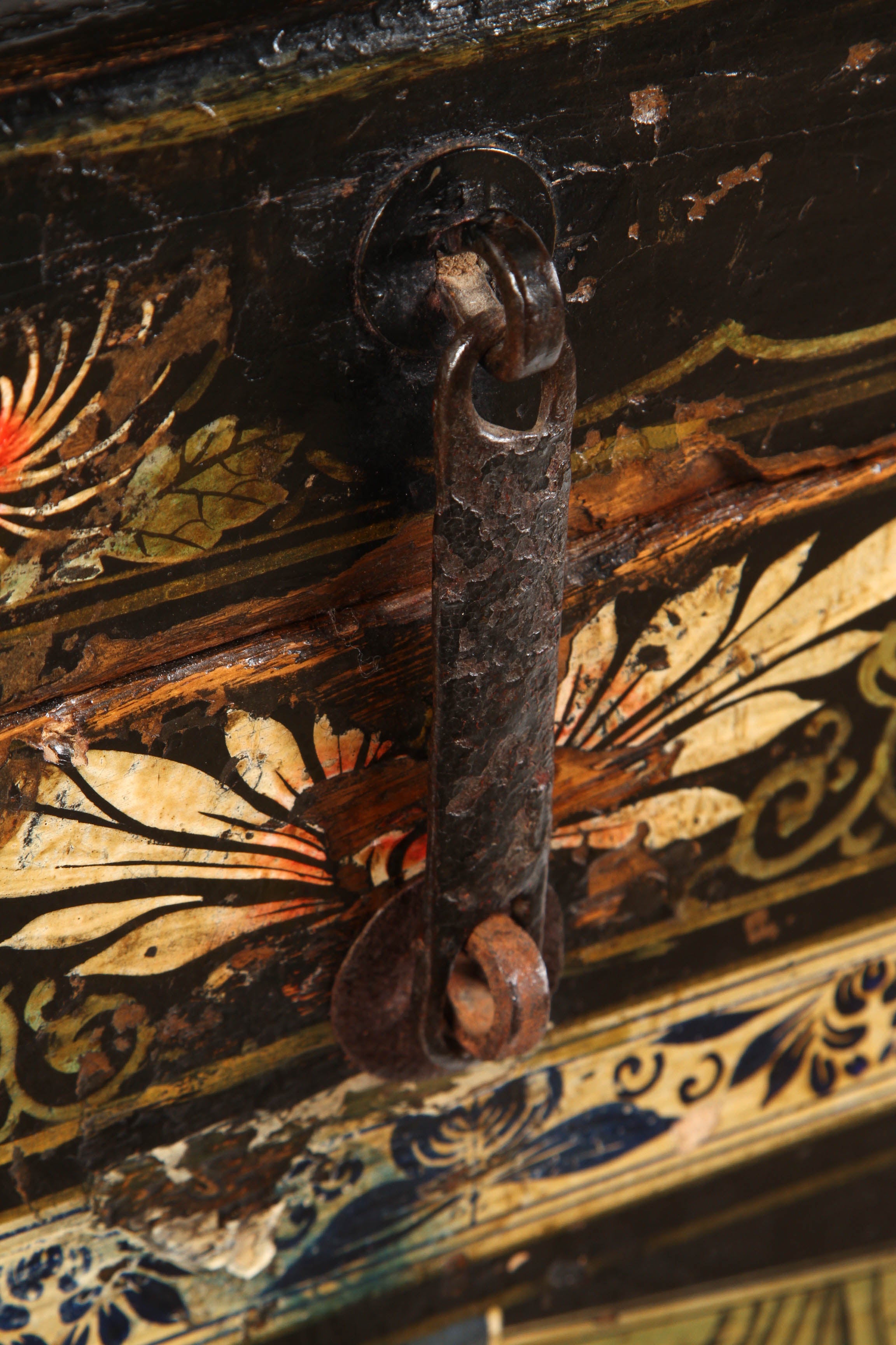 19th Century Chinese Painted Chest on Stand