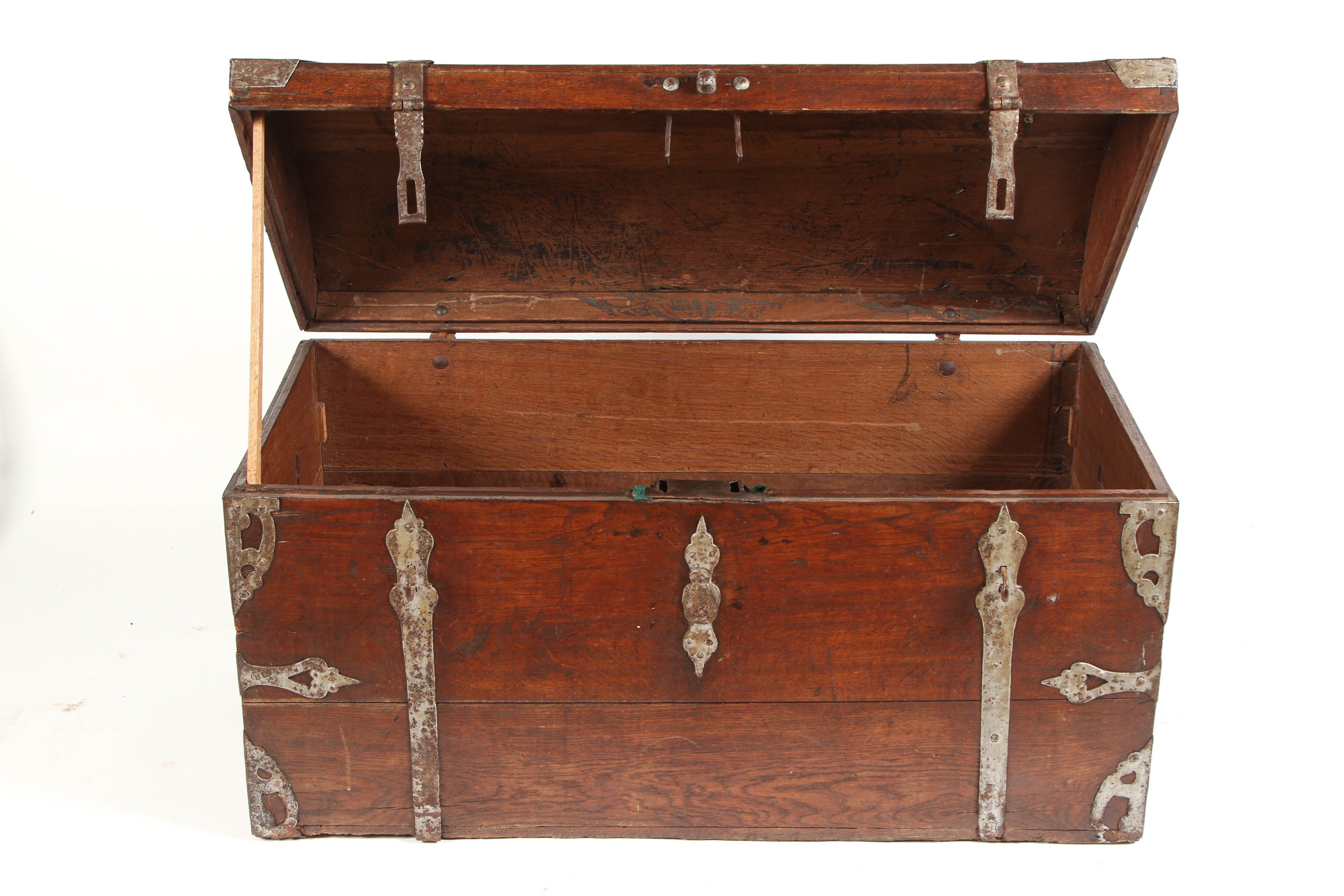 18th Century Danish Oak Trunk with Iron Work 4