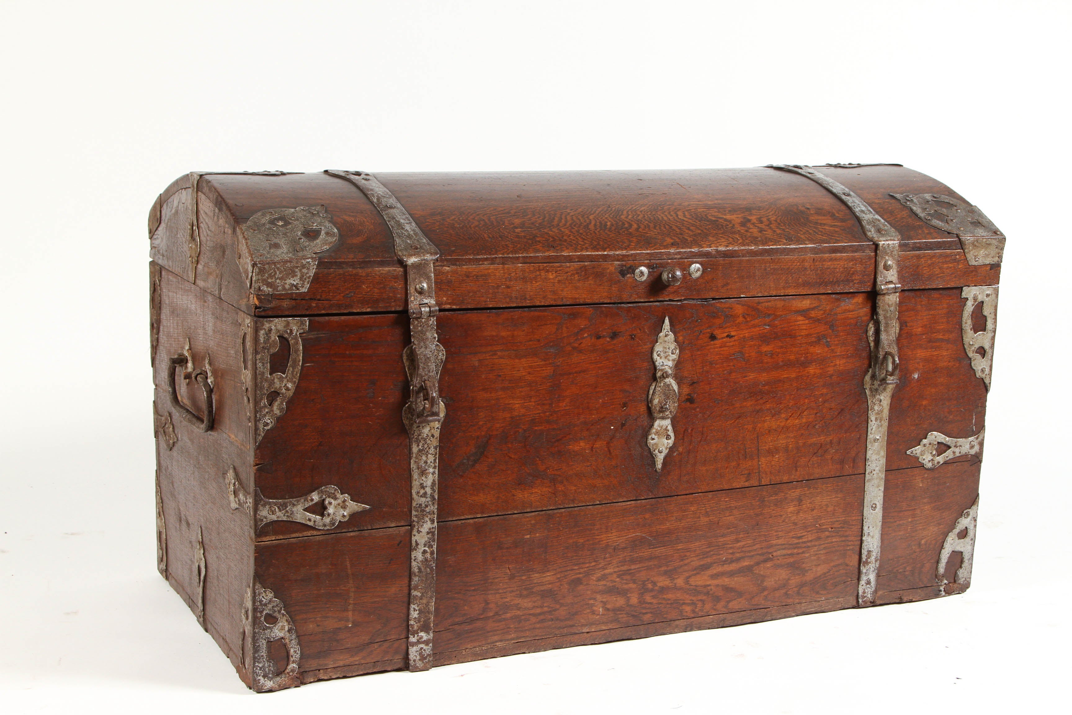 18th Century Danish Oak Trunk with Iron Work 5