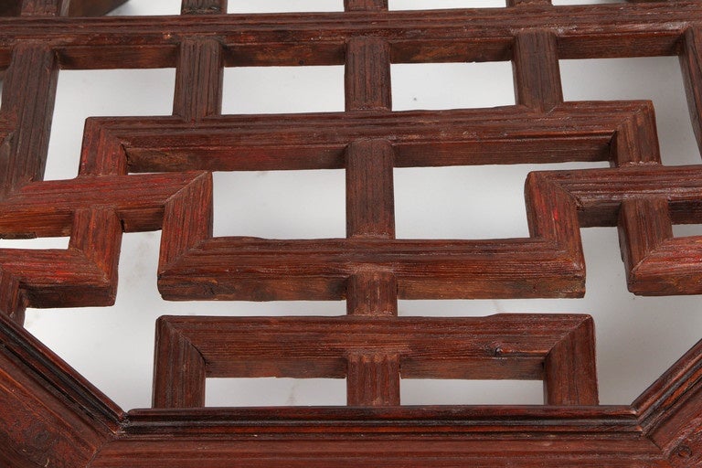 Carved Chinese Window Table In Good Condition In Pasadena, CA