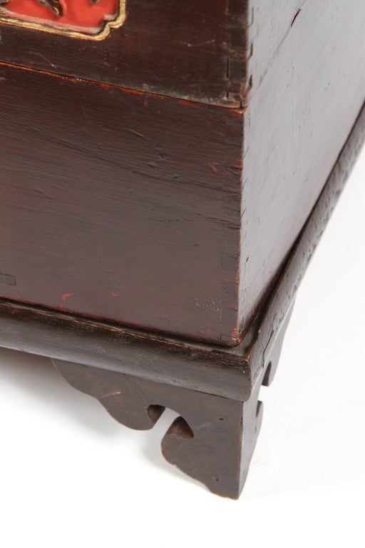 Qing 19th Century Chinese Stacking Cake Box with Carving