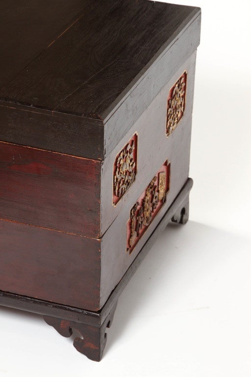 19th Century Chinese Stacking Cake Box with Carving 6