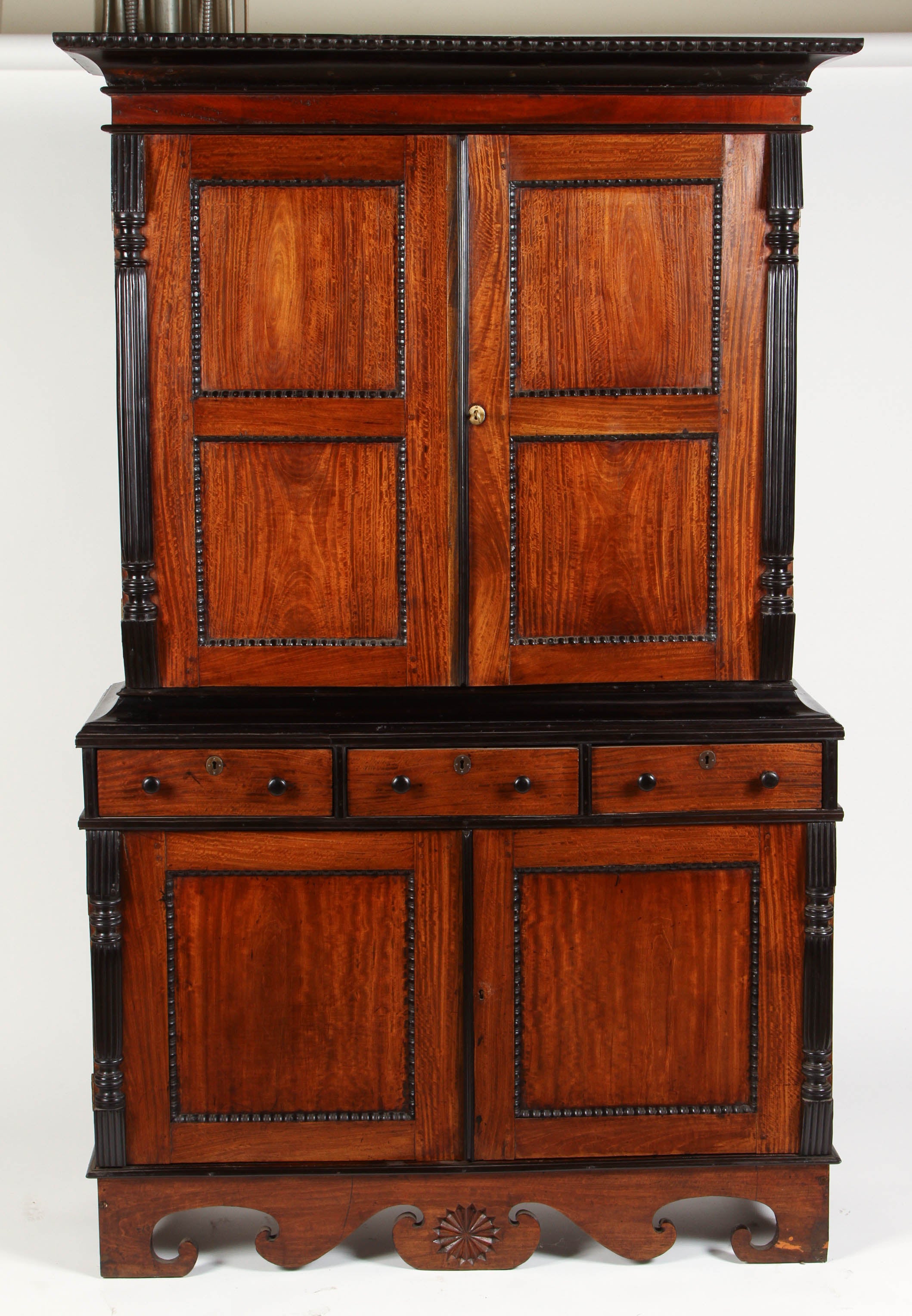 19th Centruy British Colonial Satinwood and Ebony Cabinet