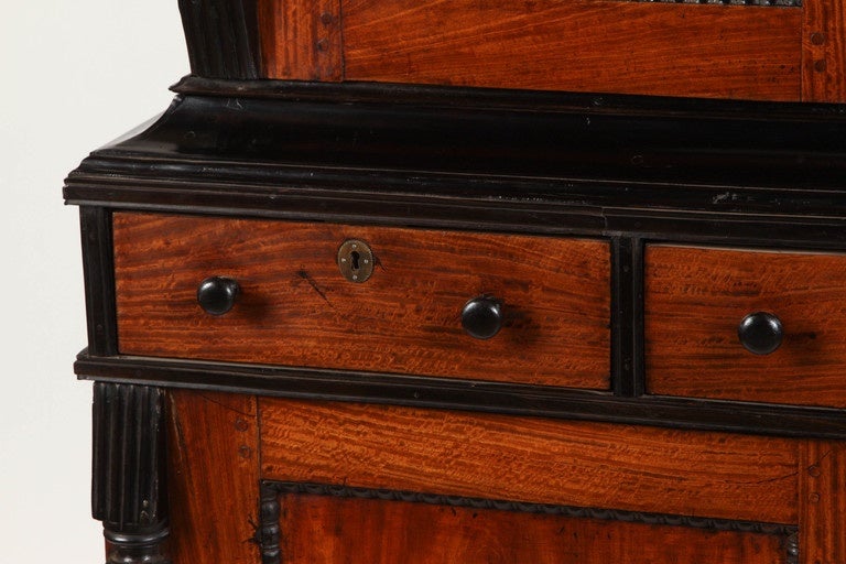 Sri Lankan 19th Centruy British Colonial Satinwood and Ebony Cabinet