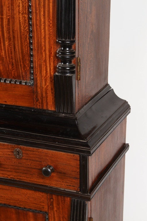 19th Centruy British Colonial Satinwood and Ebony Cabinet In Excellent Condition In Pasadena, CA