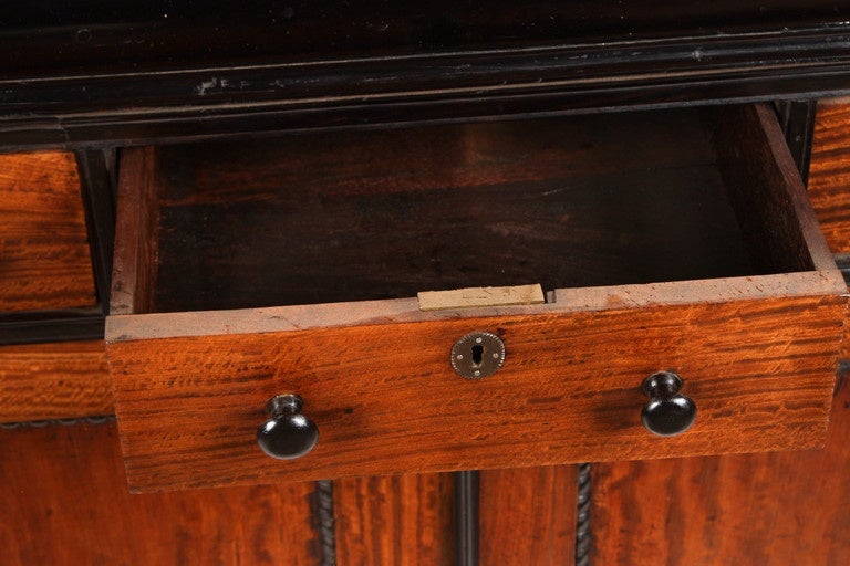 19th Centruy British Colonial Satinwood and Ebony Cabinet 2