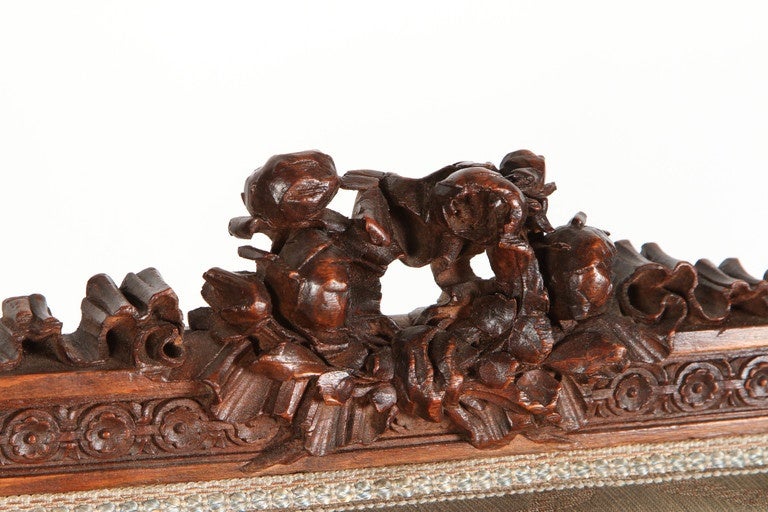 1860 French Carved Walnut Armchair 2