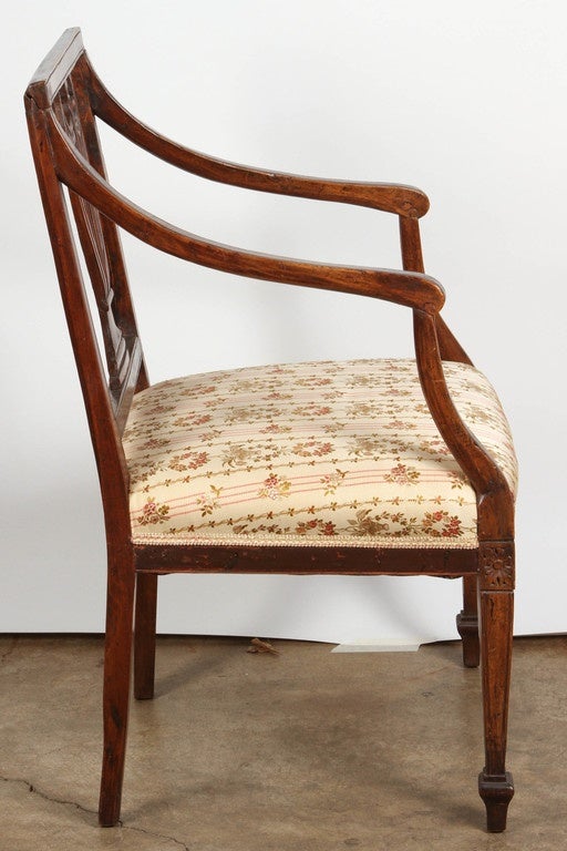 Walnut Set of Four 18th Century French Chairs