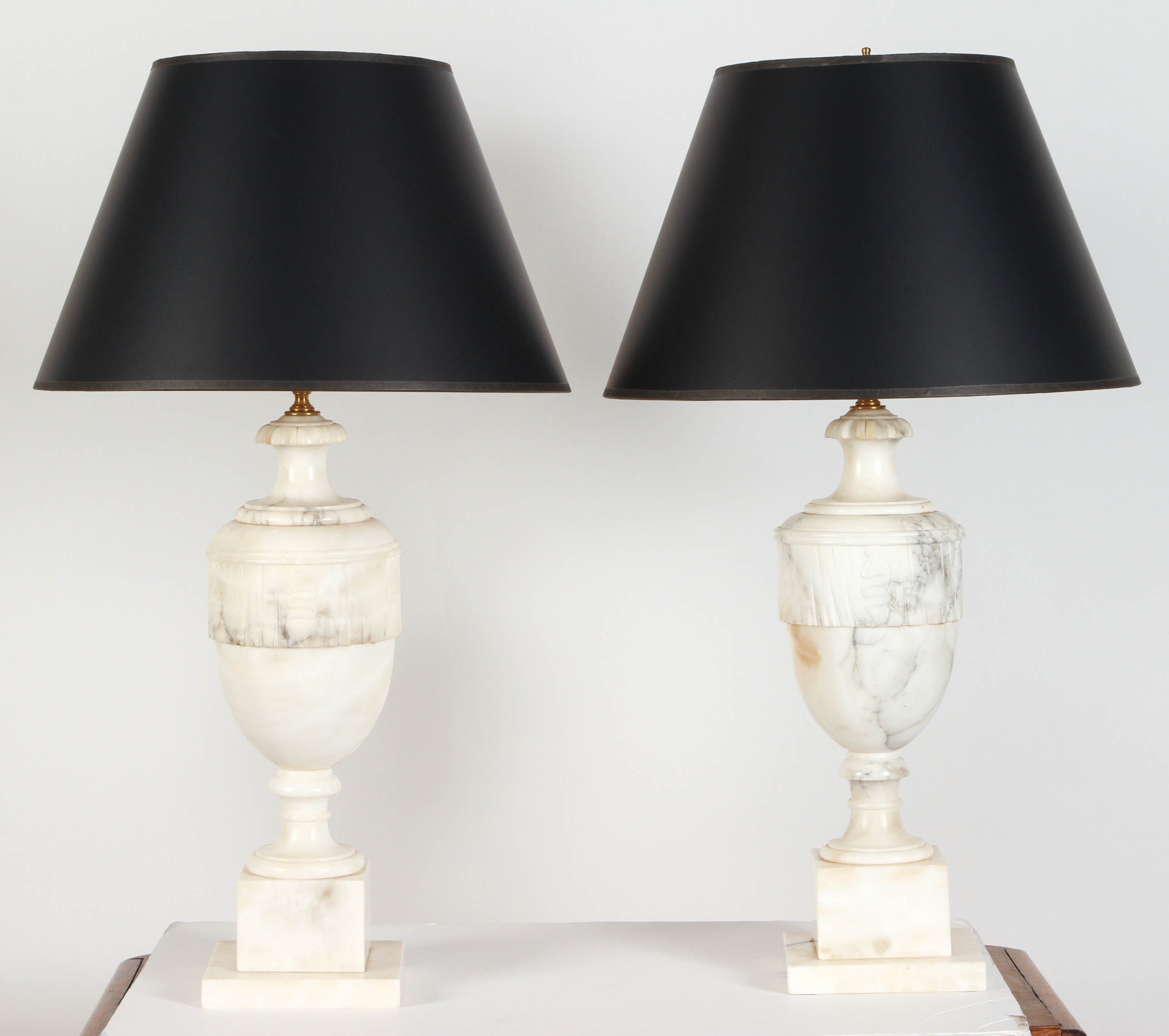 Pair of Alabaster Lamps