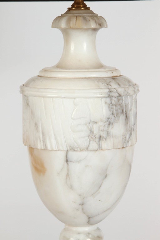 Marble Pair of Alabaster Lamps