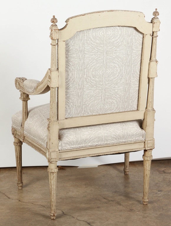 Pair of French Carved Louis XVI Armchairs 1