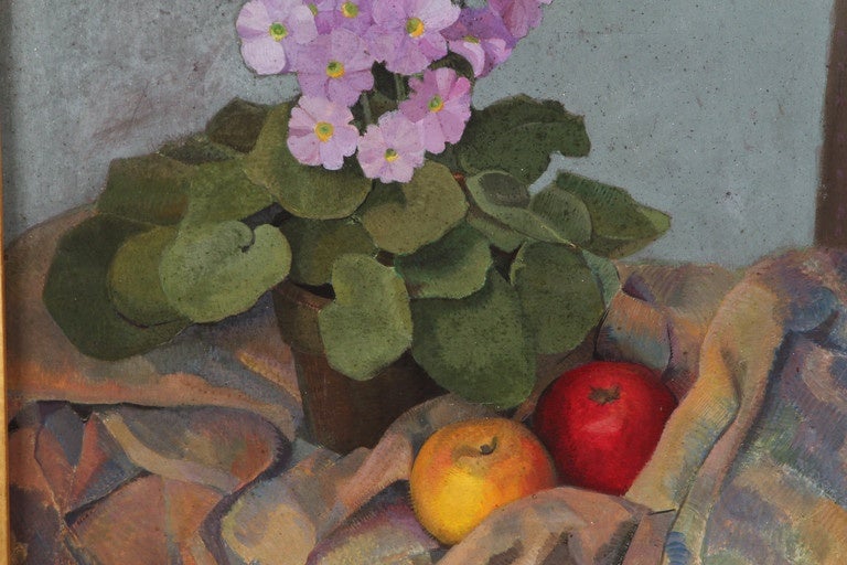 Apples and Flowers Still Life by William Gaw