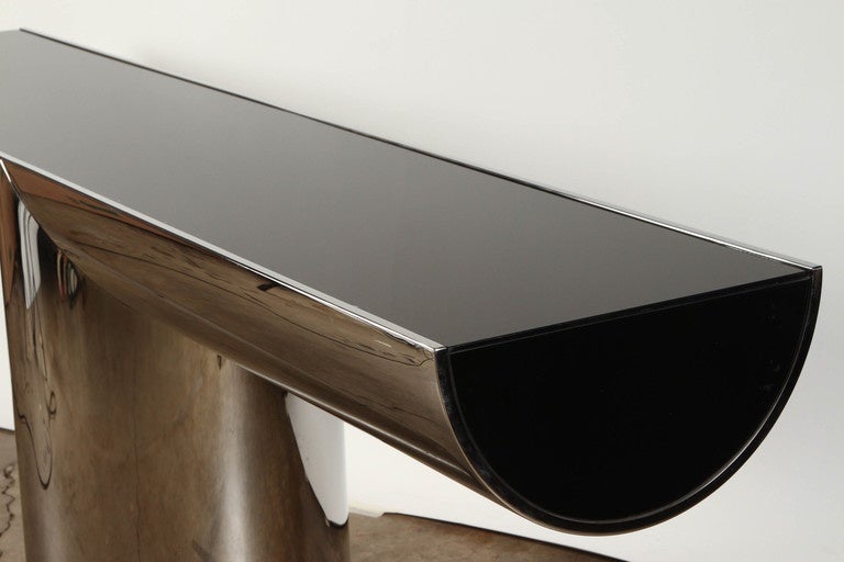 J. Wade Beam for Brueton Stainless Steel Tee Console Table 1