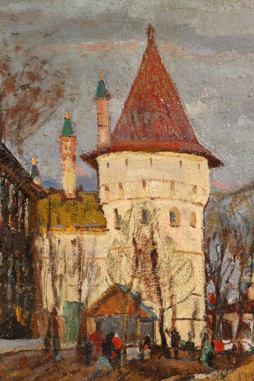 Painted The Kremlin at Rostov by Nicolai Timkov For Sale