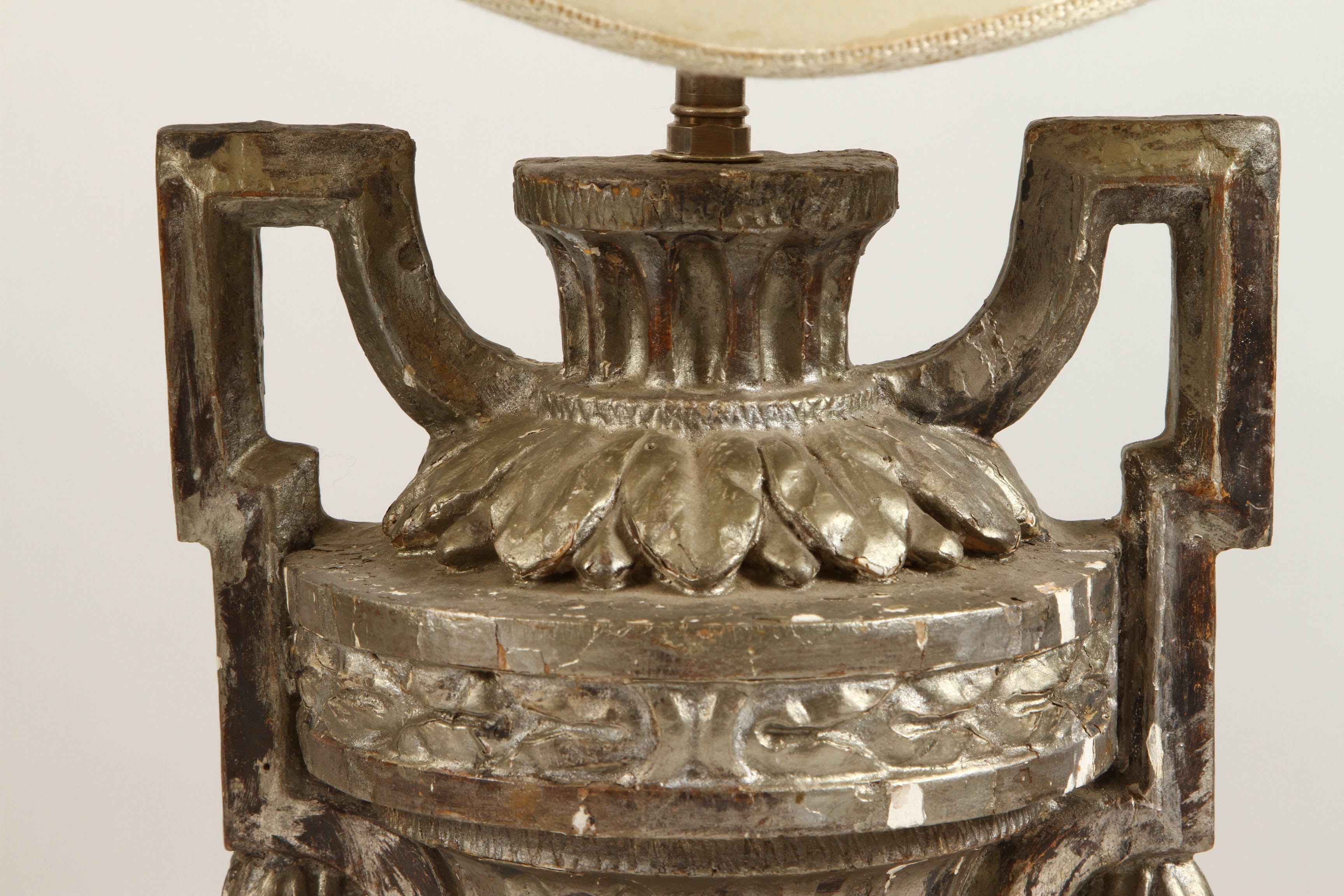 18th Century and Earlier Italian Silver Gilt Lamps with Florentine Paper Shades