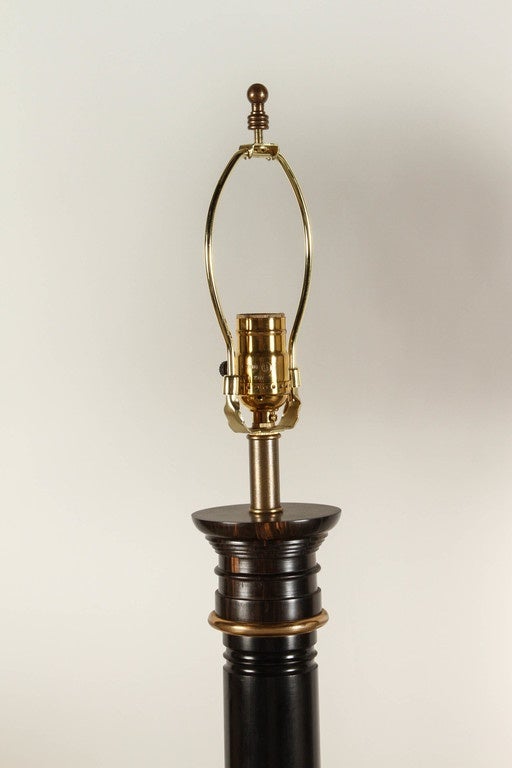 English Pair of 20th Century Ebony Lamps