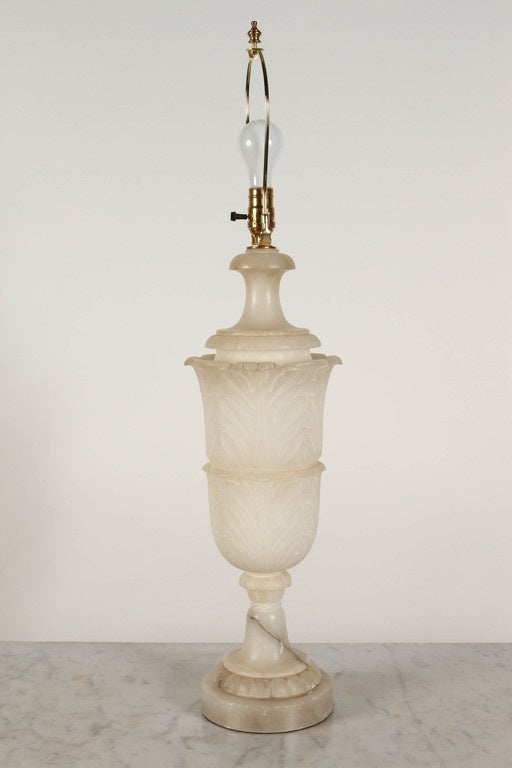 vintage alabaster lamp value