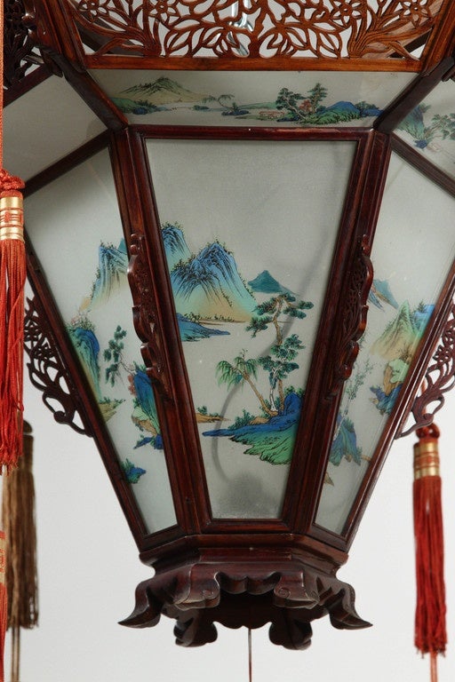 20th Century 1940s Chinese Glass Lantern