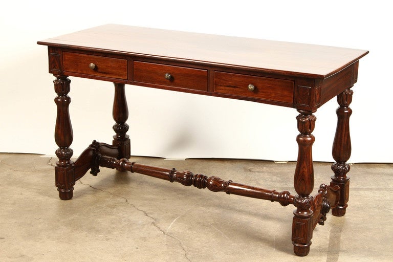 Early 20th Century French Colonial Rosewood Desk In Good Condition In Pasadena, CA