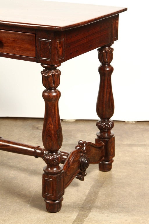 Early 20th Century French Colonial Rosewood Desk 1