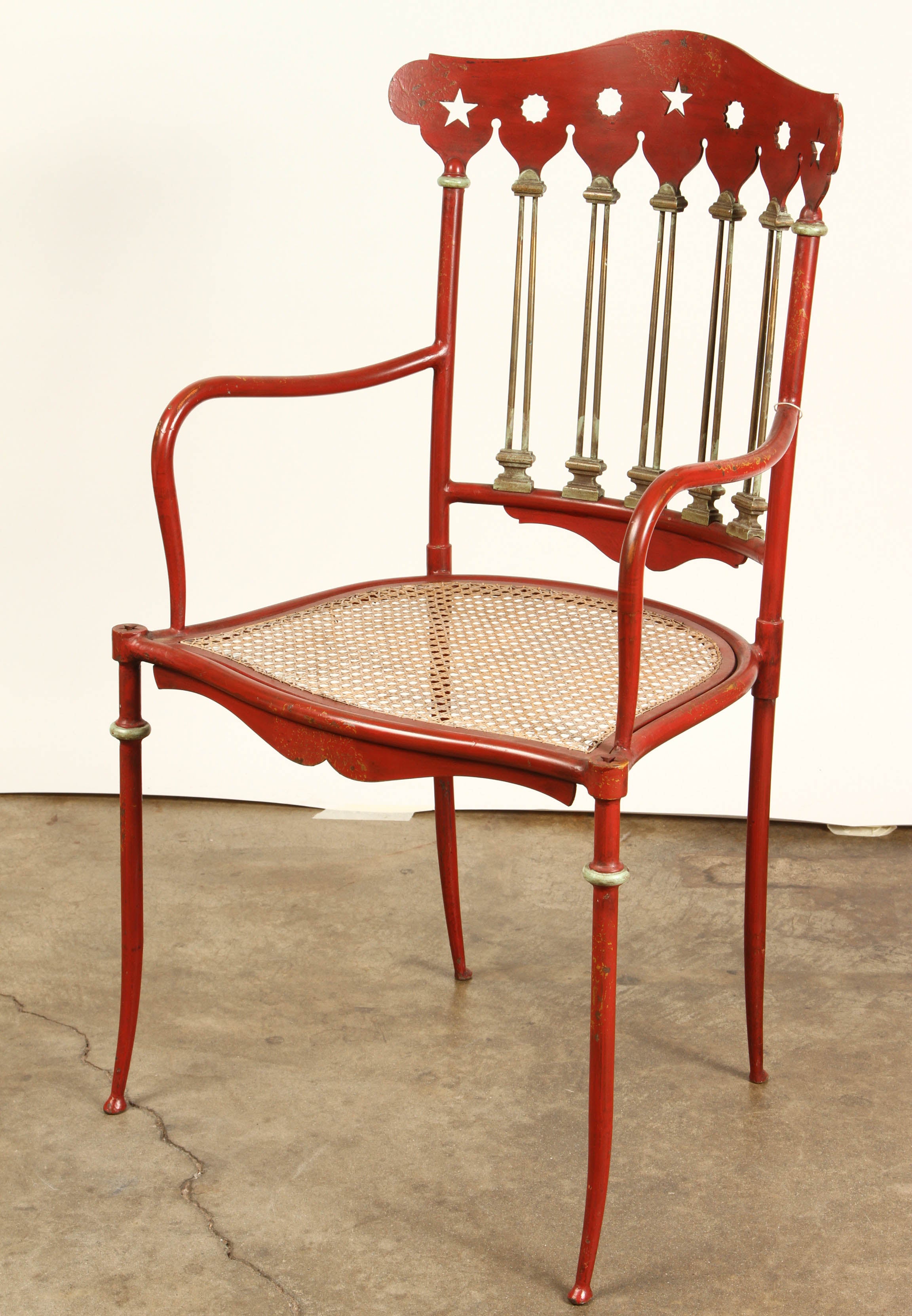 Austrian Red Iron Chair, circa 1910