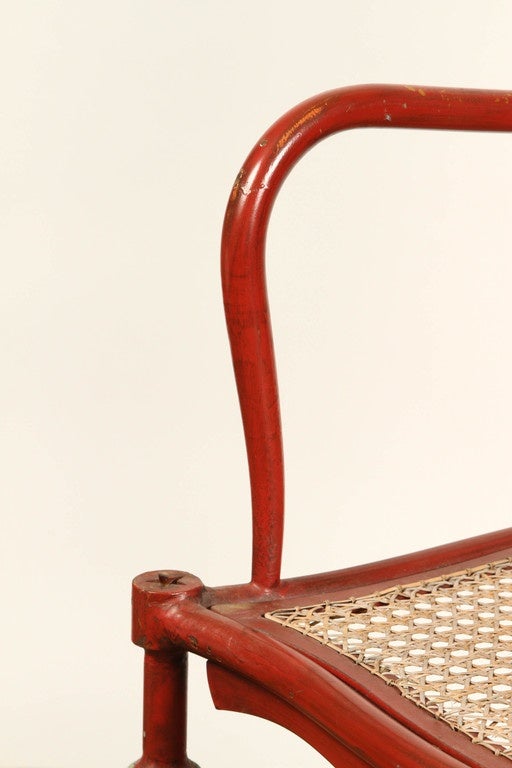 Modern Austrian Red Iron Chair, circa 1910
