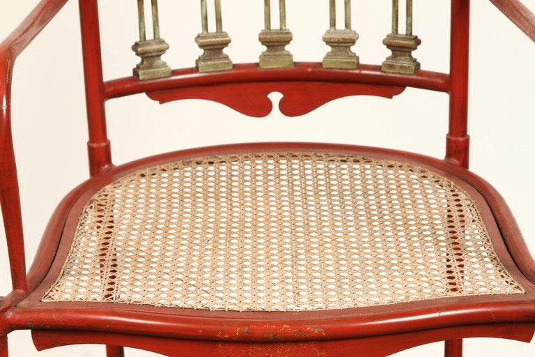 Austrian Red Iron Chair, circa 1910 2