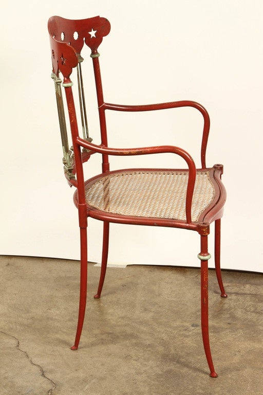 Austrian Red Iron Chair, circa 1910 3