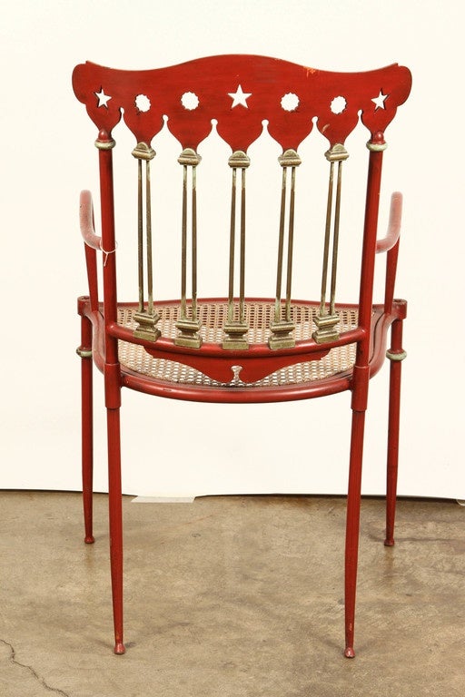 Austrian Red Iron Chair, circa 1910 4