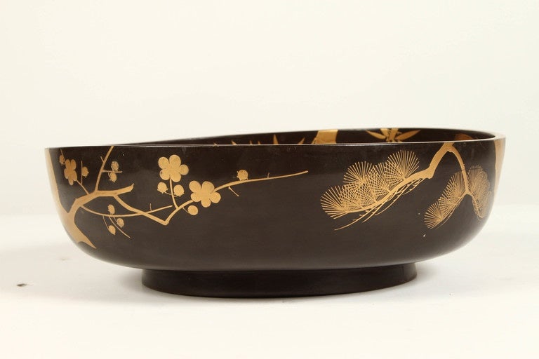 Japanese Lacquer Bowl Depicting the Four Seasons 1