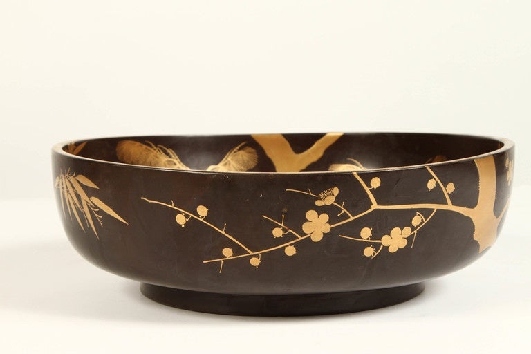 Japanese Lacquer Bowl Depicting the Four Seasons 2