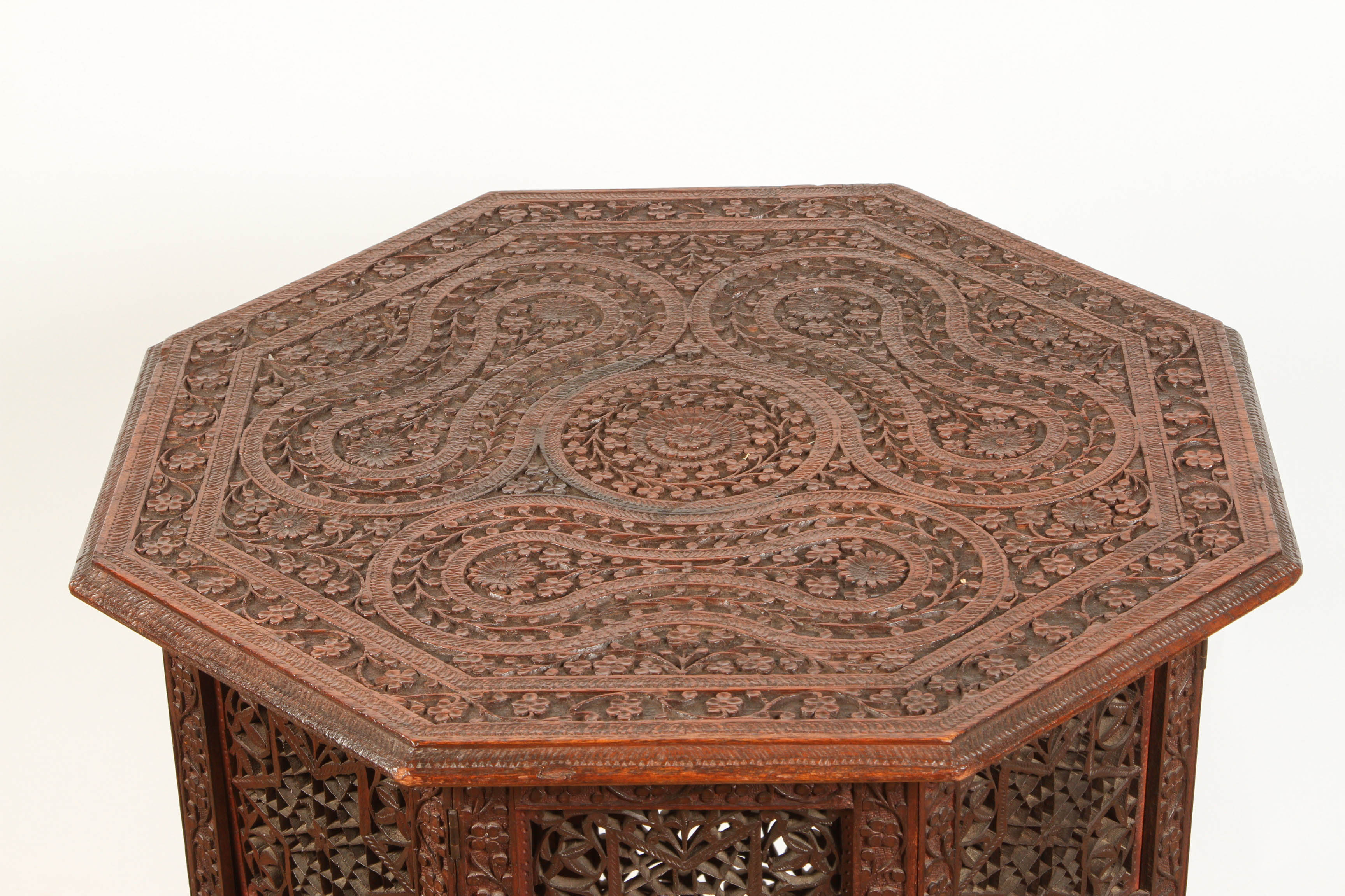 19th Century Finely Carved Syrian Octagonal Table