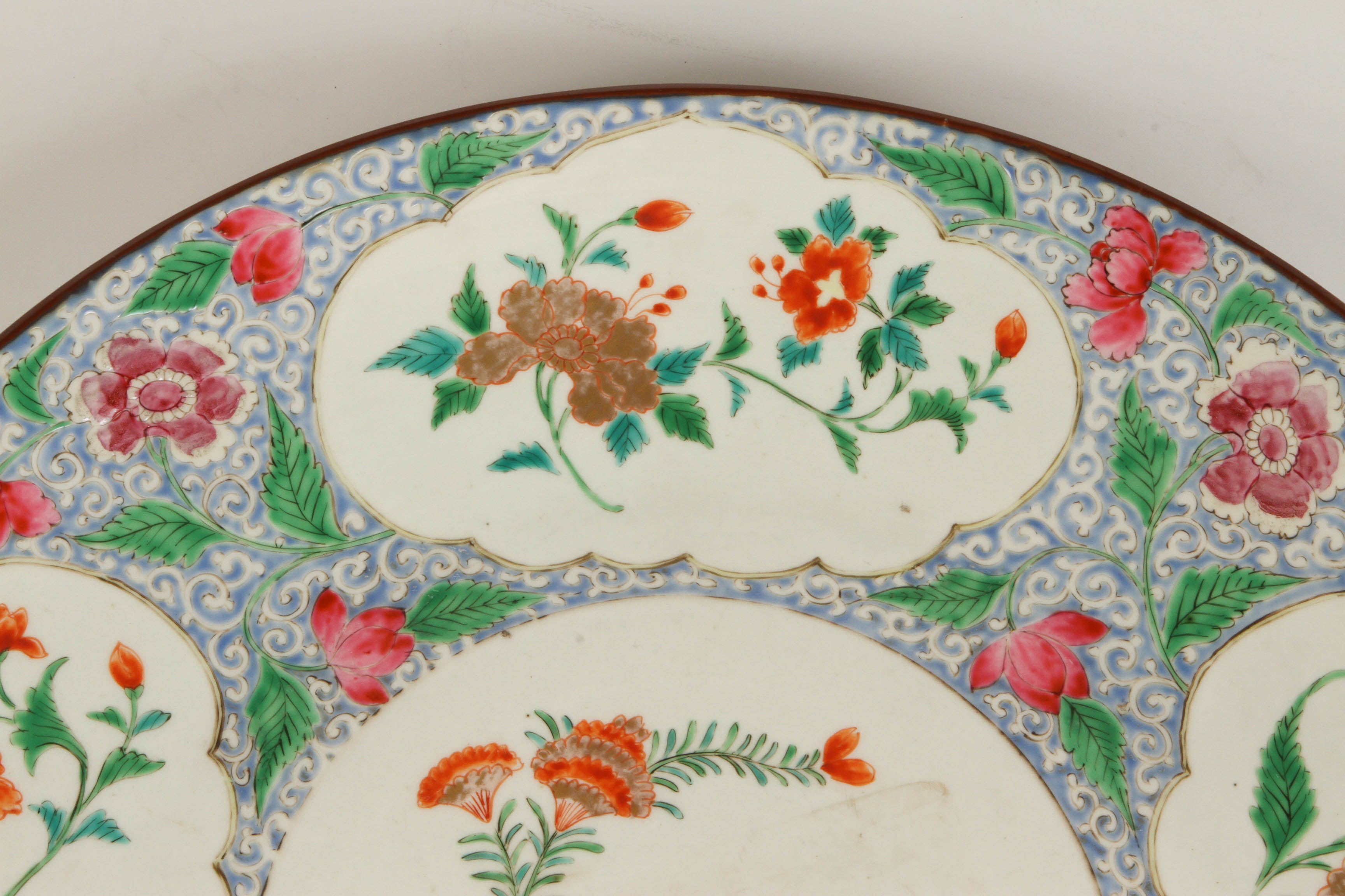 Large 19th Century Porcelain Charger, Signed Malaysian Export For Sale 2