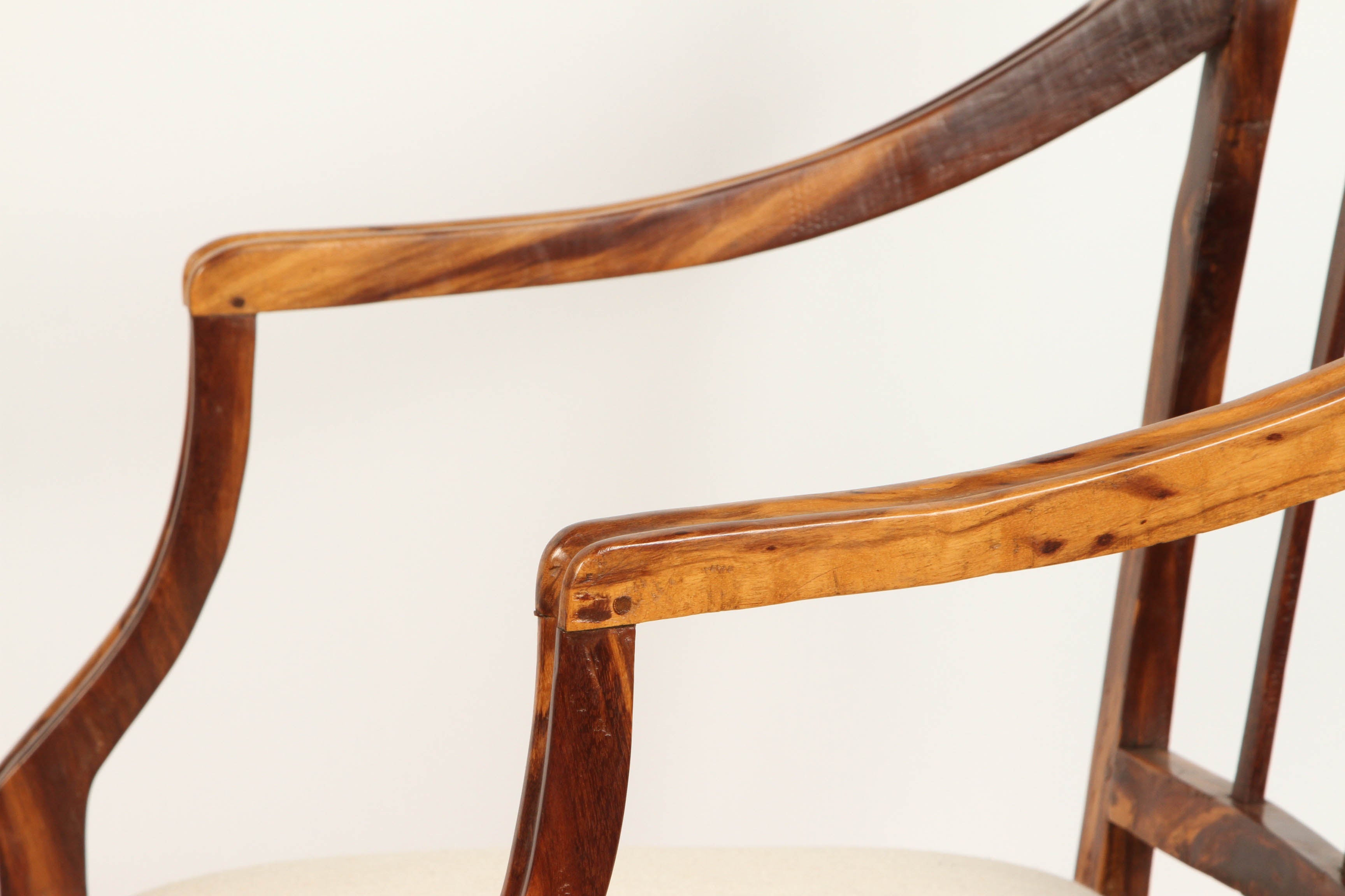 Dutch Colonial Rare Pair of Calamander Colonial Arm Chairs