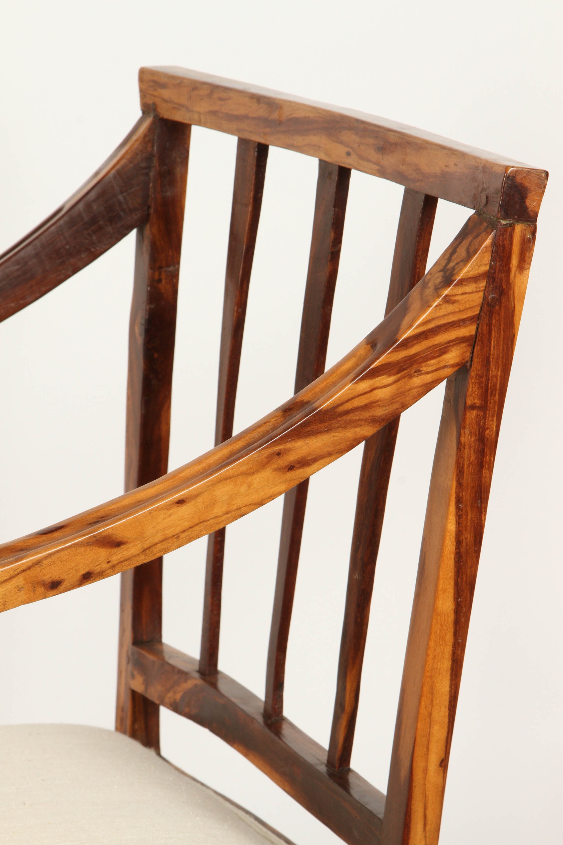 Sri Lankan Rare Pair of Calamander Colonial Arm Chairs
