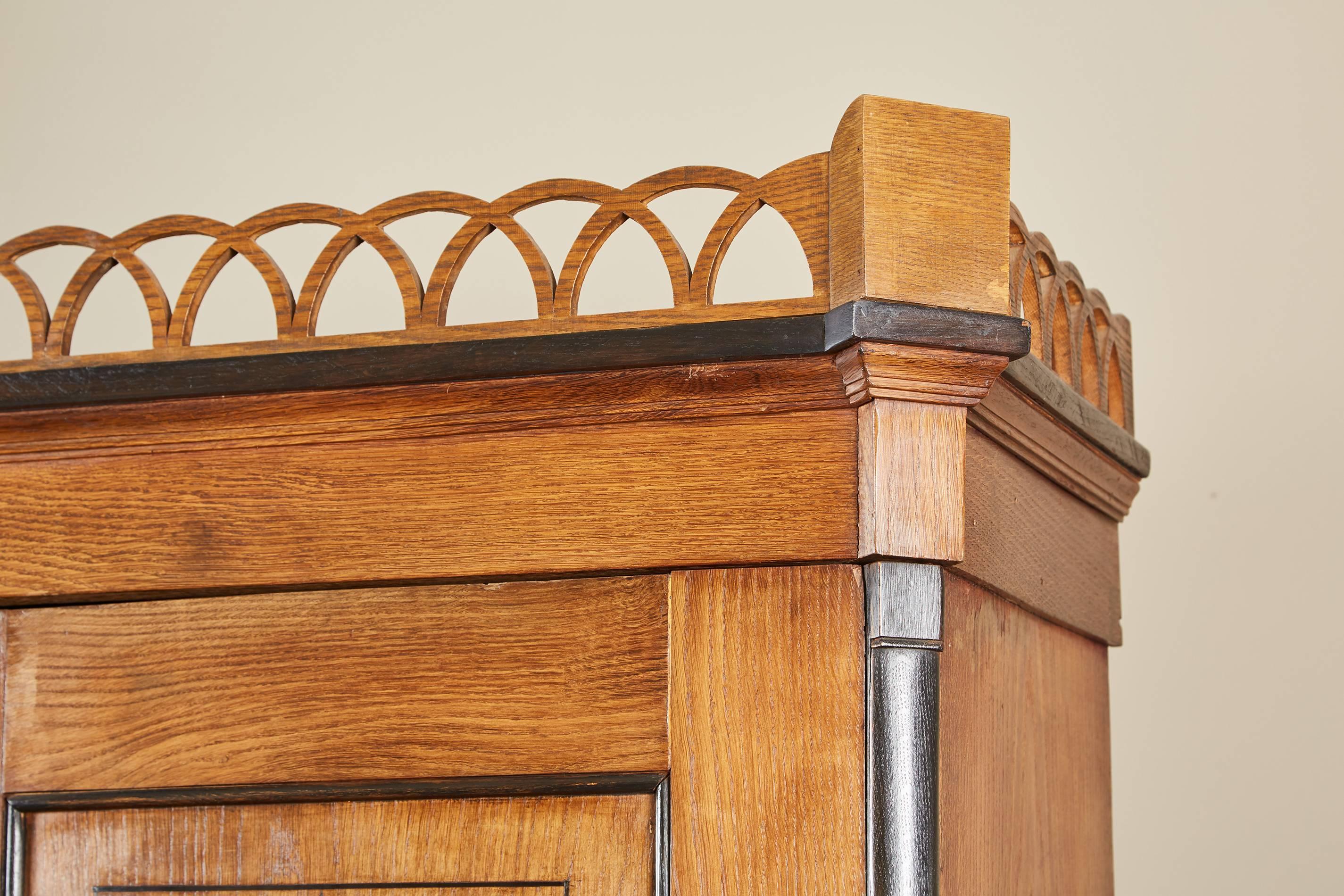 Neoclassical Late 18th Century 2 Door/ 3 Drawer Oak Cabinet 