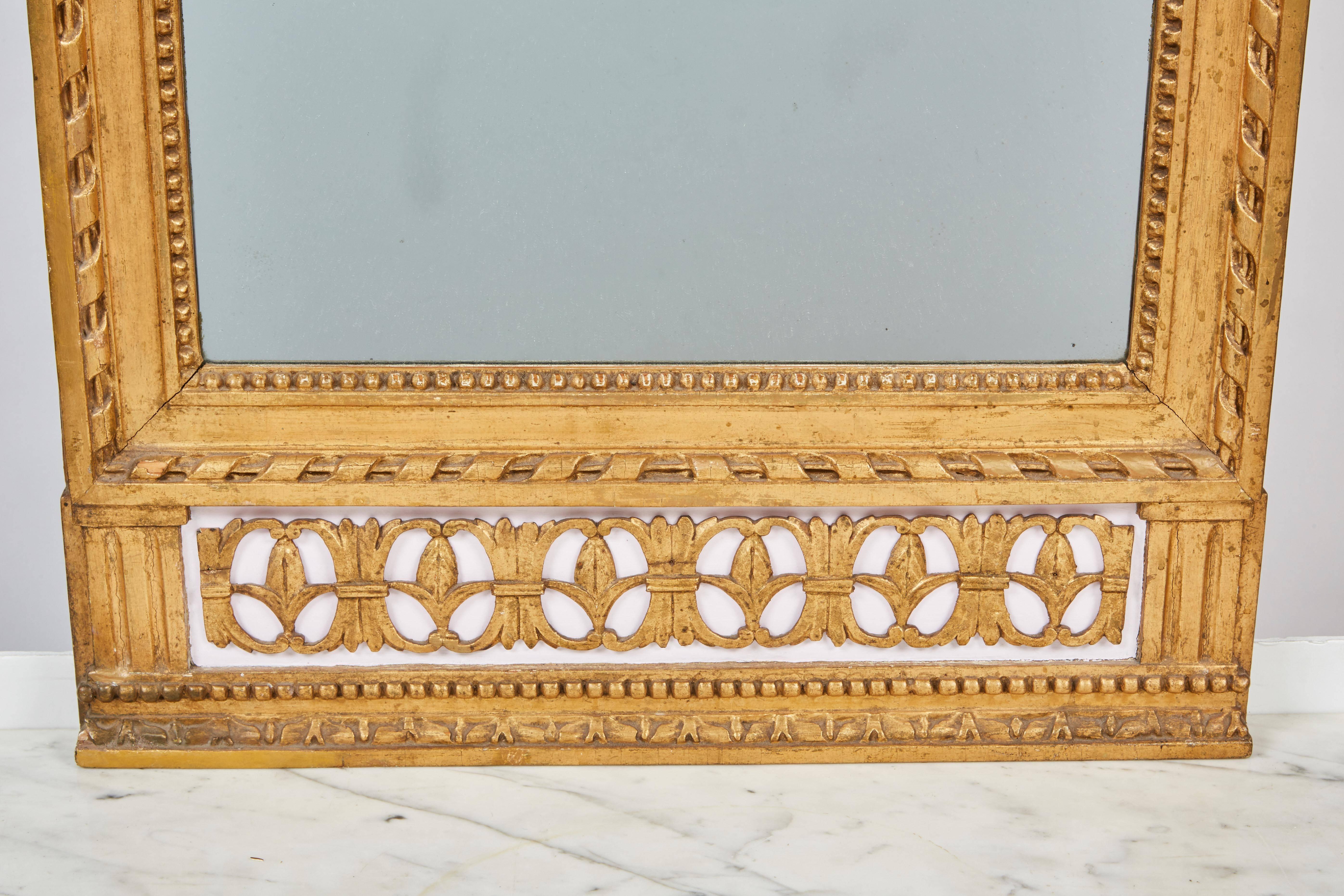 Neoclassical 1790’s Swedish White Marble and Gilded Console and Mirror For Sale