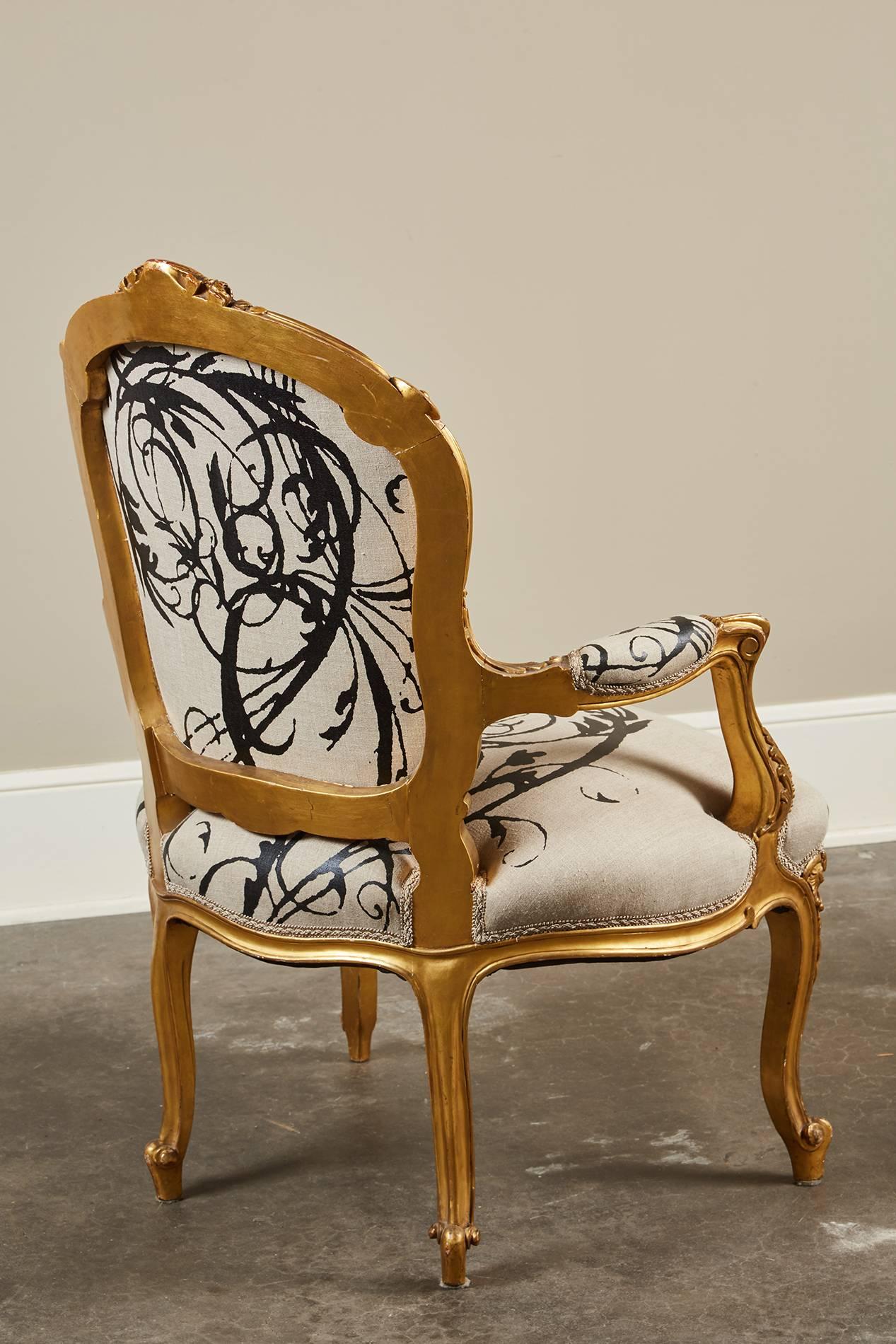 Louis XV Gilt Wood and Upholstered Arm Chair at 1stDibs modern louis