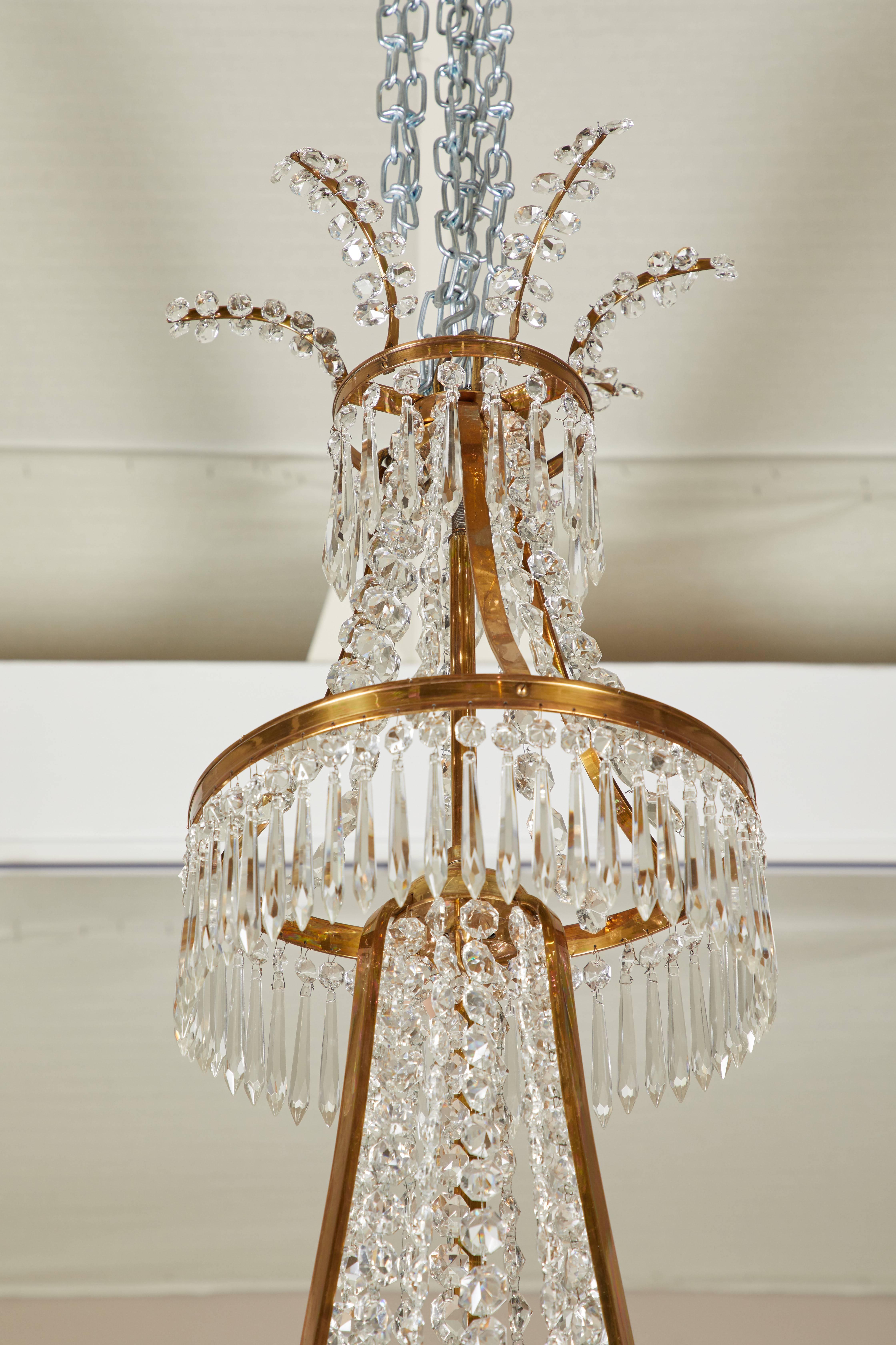 19th Century Russian Chandelier in Bronze and Crystal 1