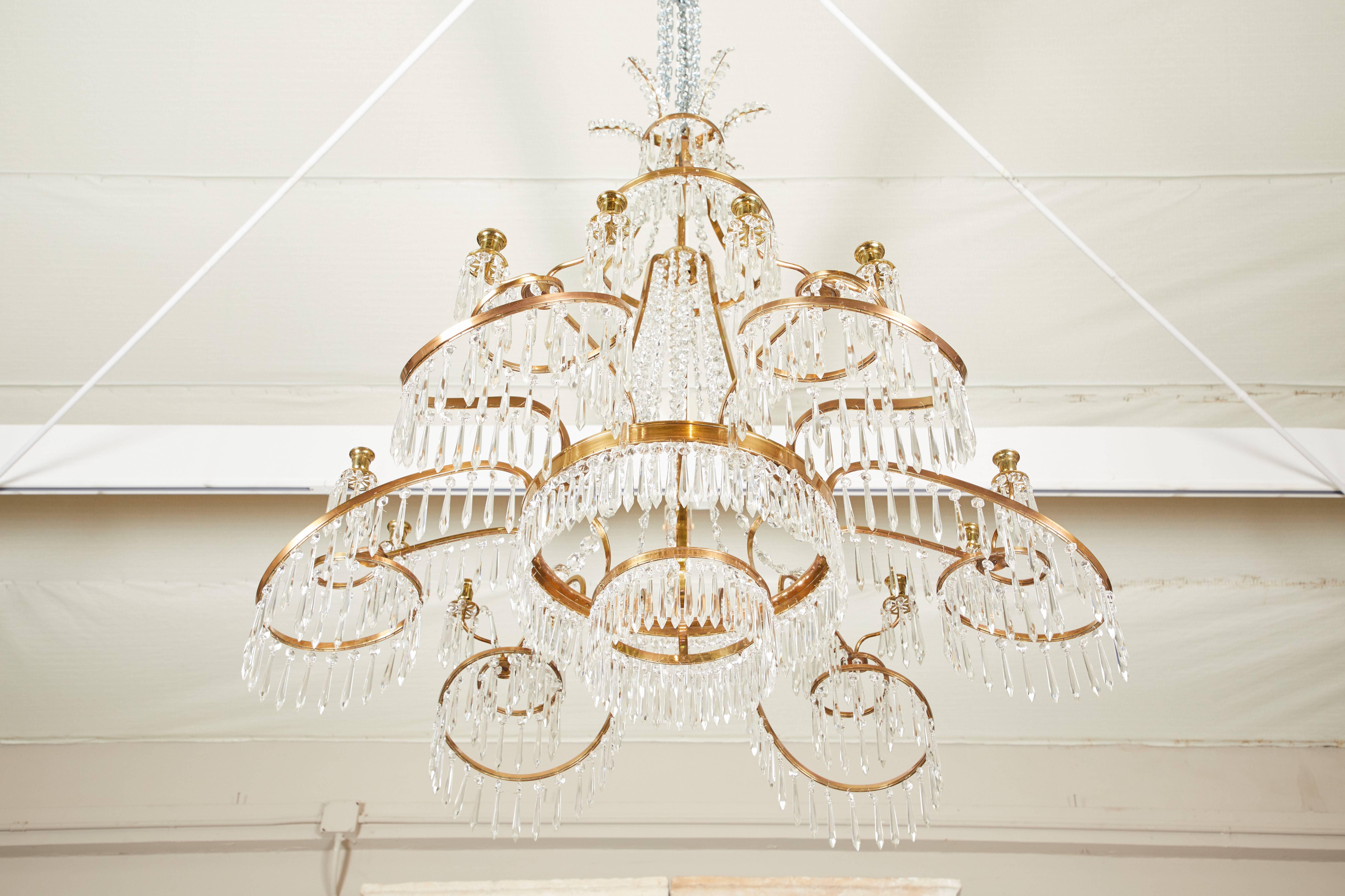 19th Century Russian Chandelier in Bronze and Crystal 2
