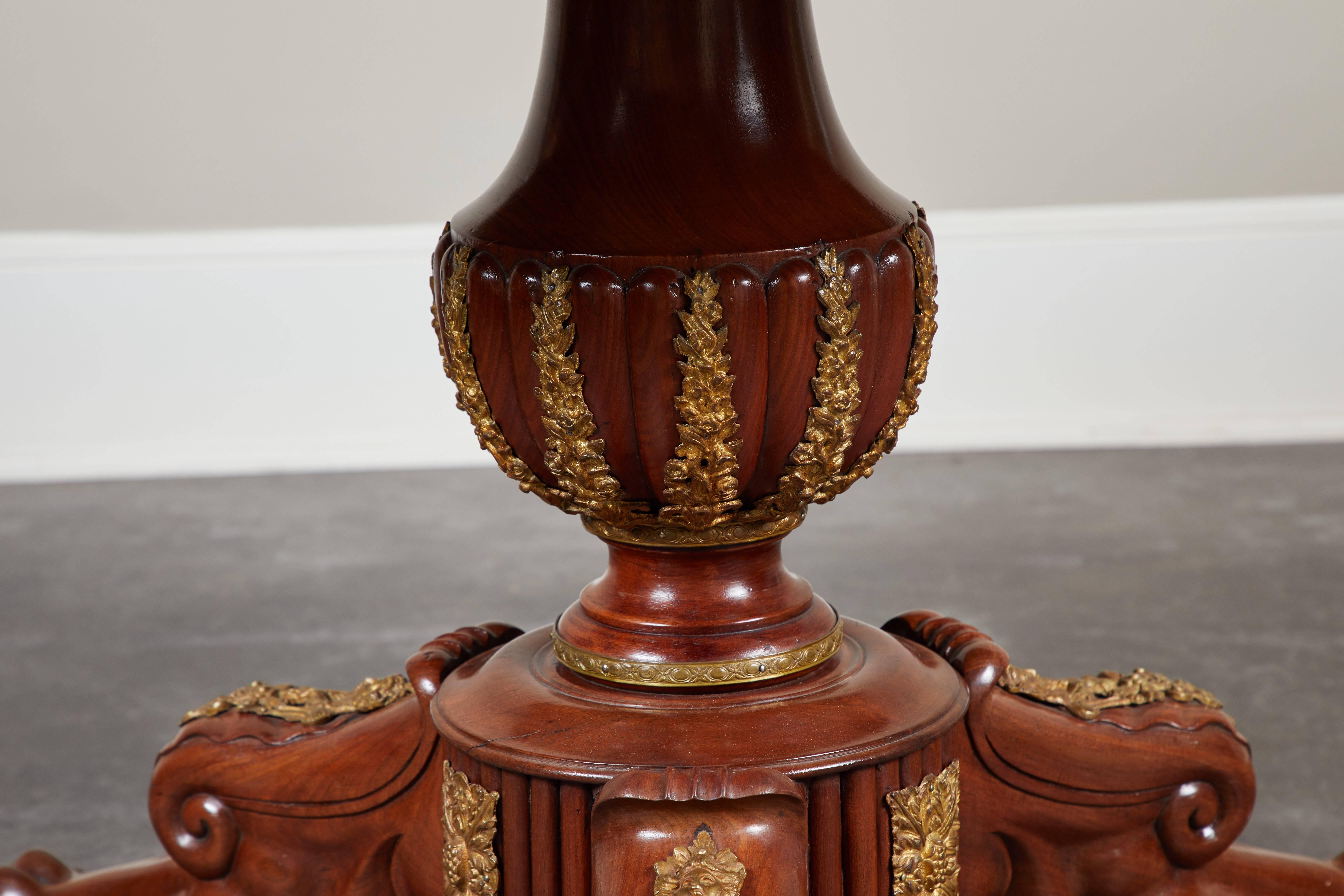 Early 19th Century French Empire Mahogany Pedestal Table with Ormolu 3