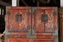 Pair of 20th Century Chinese Coromandel Cabinets with Hat Cabinets