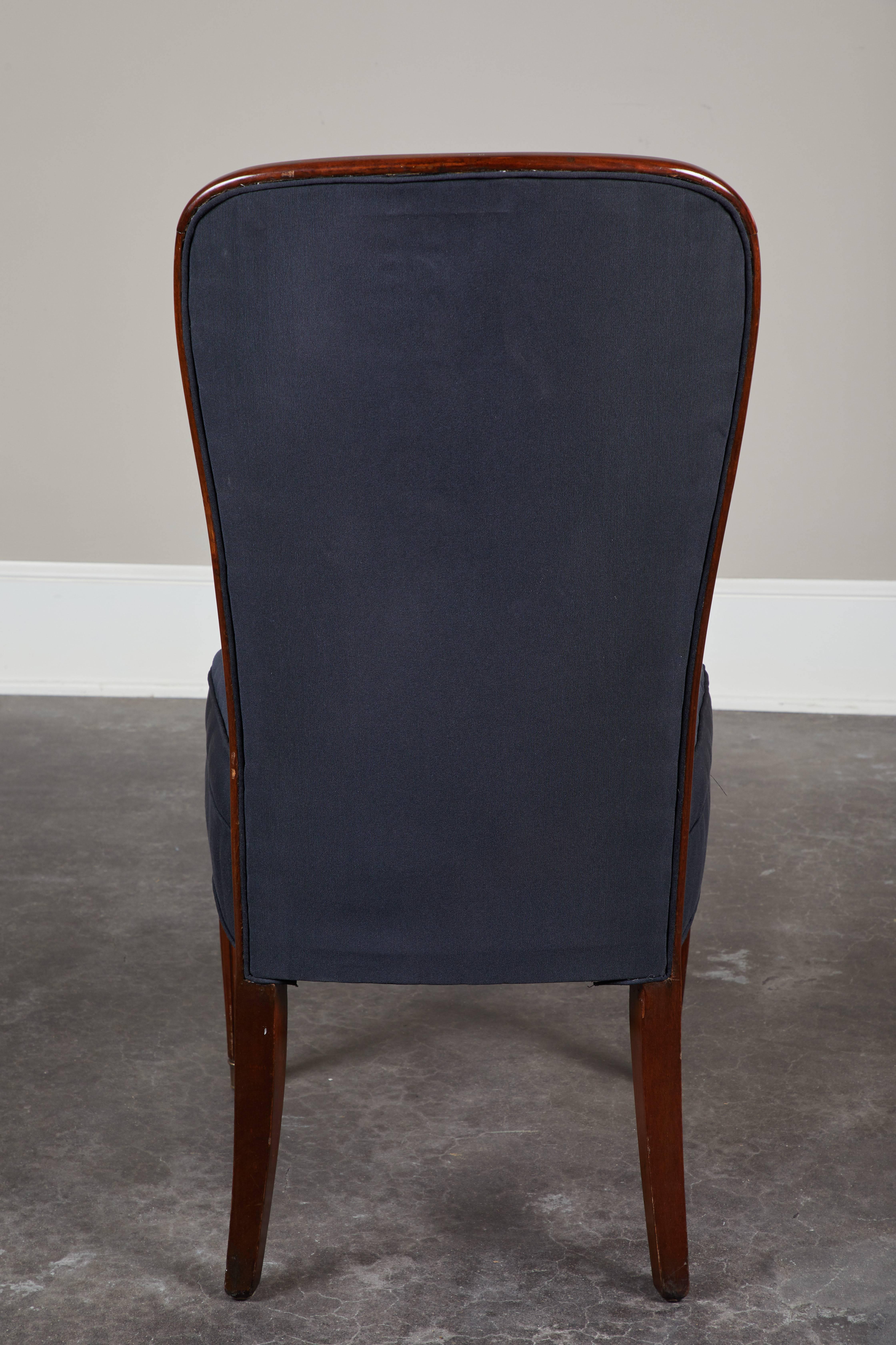 Set of Eight French Art Deco Rosewood Dining Chairs 3