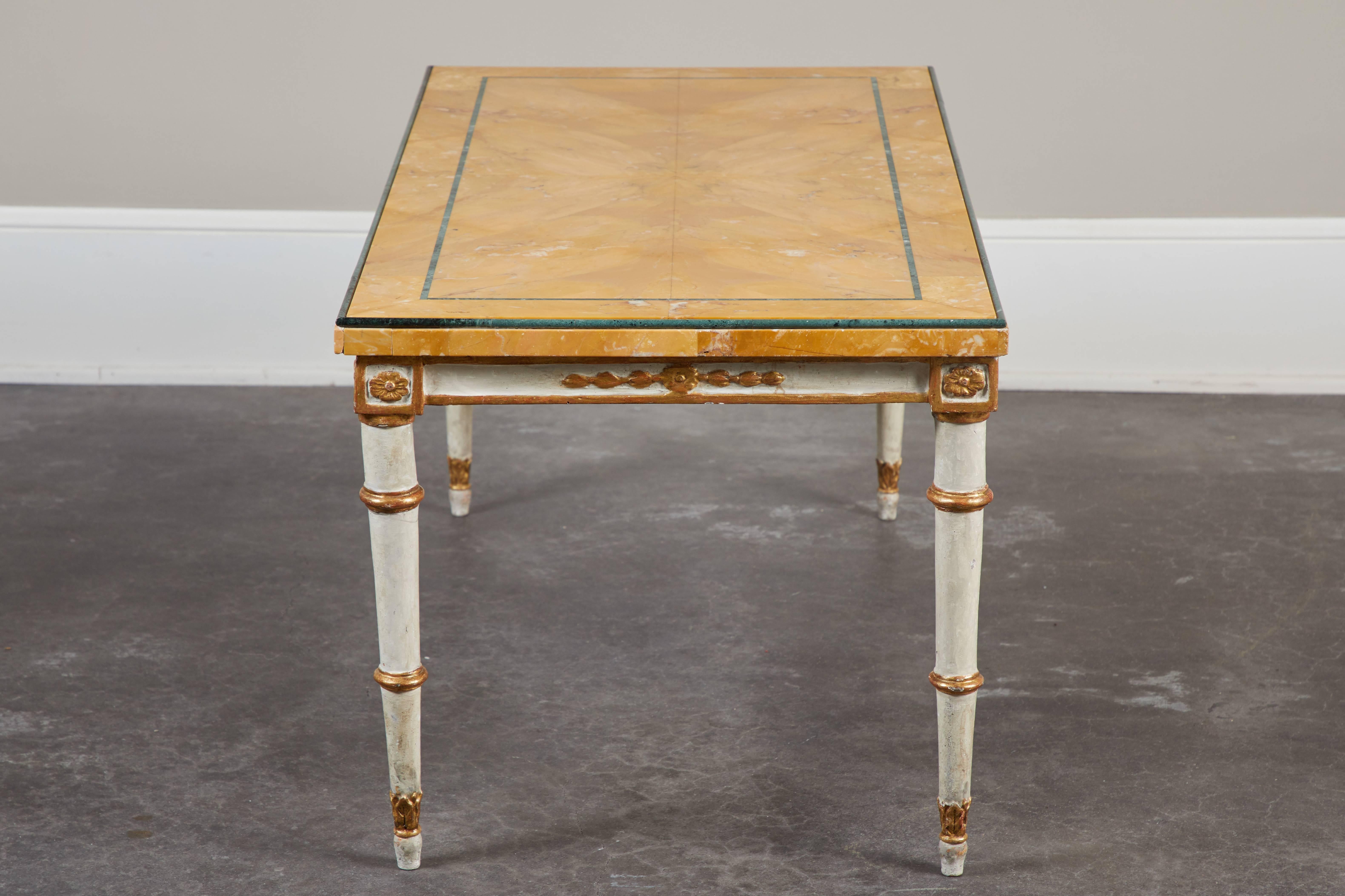 19th Century Marble and Pine Low Coffee Table 4