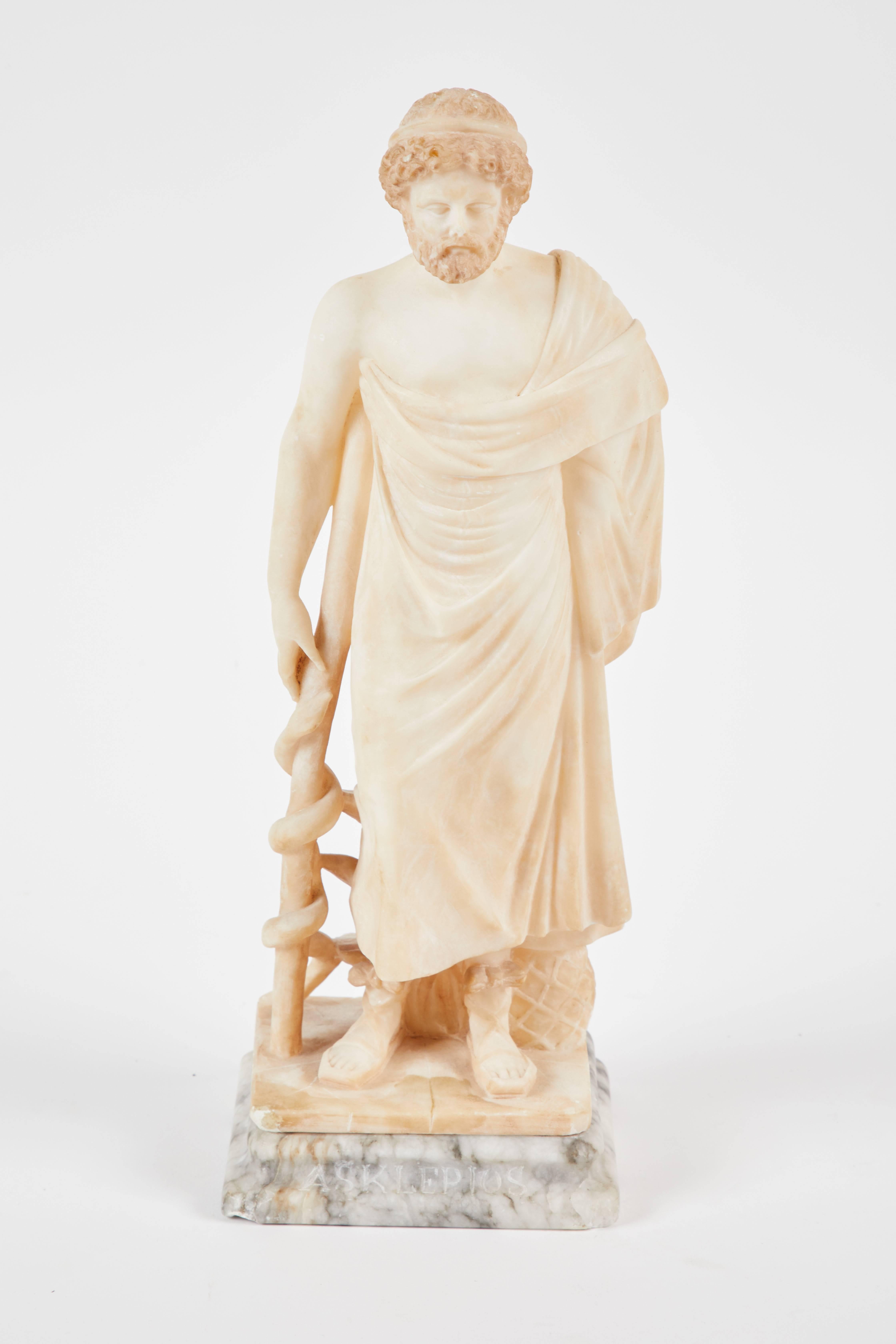 Classical Greek 19th Century Italian Alabaster Figure For Sale